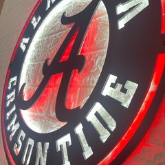 Alabama Crimson Tide LED Neon Lighted Football Team Logo Sign 15 inch