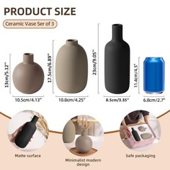 Smiletag Ceramic Modern Farmhouse Vase, Neutral Small for Table, Living Room,