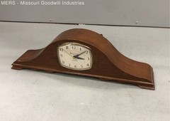 Imperial Chime Electric Mantel Clock Wood Tambour Case Vintage C.J. Hug USA