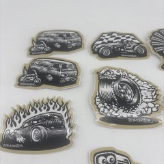 Lot of 18 BOMONSTER Hot Rod Vehicle Vinyl Stickers