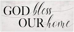 Stupell Industries God Bless Our Home Quote Faith Based Typography, Off-white
