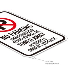 4 Pack No Parking Signs- Unauthorized Vehicles Towed Away At Vehicle Owner’s …