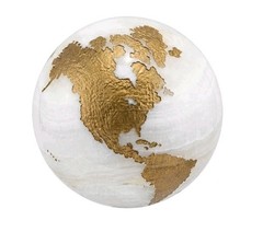 Maitland Smith Marble Stone Globe Solid White Gold – No Base