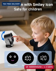 YOSHENMO Portable Desk Fan for Bedroom, Turbo Table Fans with smile icon LED Dis