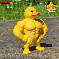 Muscle Duck Statue 3D Desktop Decor Cute Bookshelf Figurine Indoor Outdoor NEW
