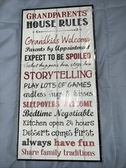 P Graham Dunn Wood Wall Plaque “GRANDPARENTS HOUSE RULES” new Sealed. USA