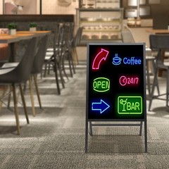 LED Message Writing Board Illuminated Erasable Lighted Chalkboard Menu Sign New