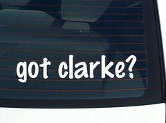 got clarke? FUNNY VINYL CAR DECAL STICKER FAMILY LAST NAME