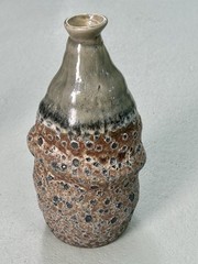 Sagebrook Home Irregular Lava Glaze Ceramic Vase Green-Gray 9¾″ 2010s Wabi-Sabi