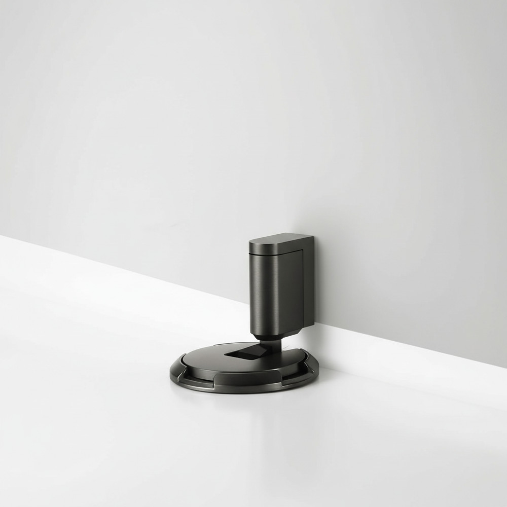 YAGMAN 2-2/5″ Baseboard Wall-Mounted Door Stop – Black