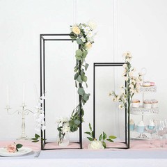 2 Geometric 24″ Metal Rectangular Stands Flower VASE HOLDERS Party decorations