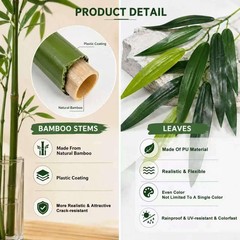 4 FT Fake Bamboo Plant Indoor: 10 Packs Artificial Tall Tree Decor, Faux Bamboo