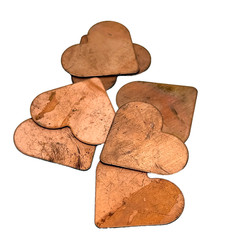 Lot of 7 Steel Hearts for Decor, Crafting (1.5″ x 1.5″) [P1-SM]