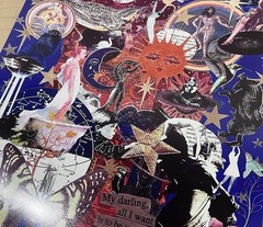 90s Celestial Sun Moon Whimsical Analog Collage 8×10 Gold Framed Art Print Decor