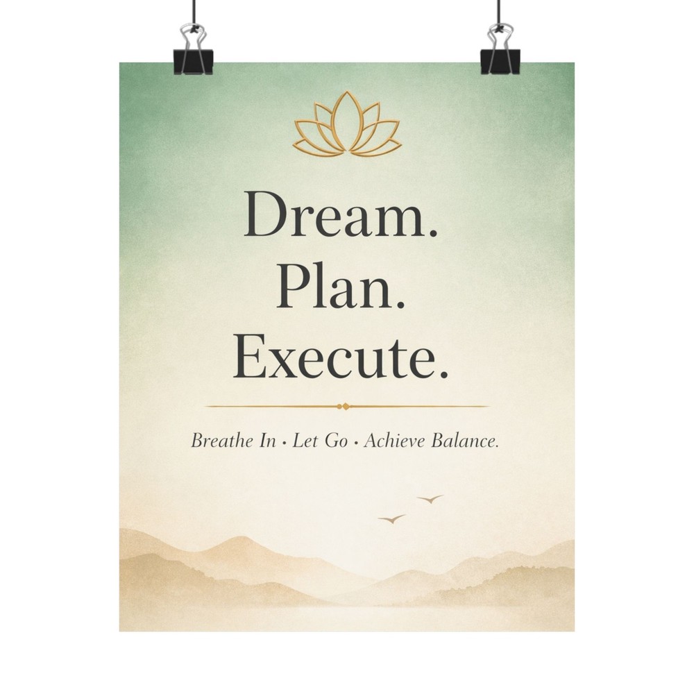 Dream. Plan. Execute. Matte Vertical Poster | Inspirational Wall Art