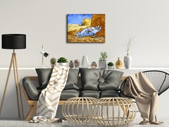 Canvas Print Pic Van Gogh Painting Repro Home Dec Wall Art Rest from Work Framed