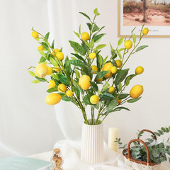 5Pcs Artificial Lemon Branch Pick Vivid Yellow Fake Lemon Decor for Kitchen Part
