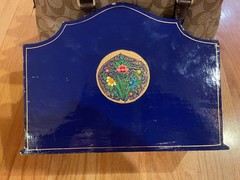 PREOWNED HANDMADE HANdPAINTED PAPIER MACHIE LETTER HOLDER 10″ long X 5″ deep