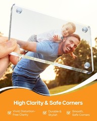 2PCS Car Sun Visor Photo Clips, Acrylic Universal Magnetic Transparent Frames.