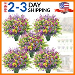24 Bundles Artificial Flowers Bulk for Outdoors UV Resistant Fake Flowers Spr…