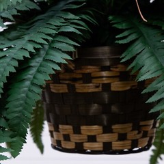 32” Artificial Large Boston Fern Plant In Hanging Basket Home Decor. Retail $99