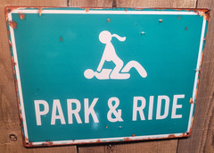 Vintage Park And Ride Humorous Sexy Metal Sign FREE SHIPPING Patio Decor
