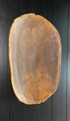 Hand-Carved Oval Wooden Bowl, Brown Solid Rustic Style for All Occasions
