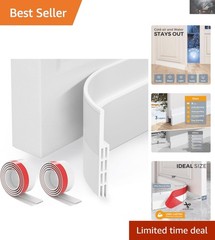 2 Pack White Door Draft Stoppers – Silicone Weather Stripping