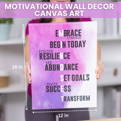 Motivational Canvas Wall Art 12″ x 16″ Purple Office Decor Inspirational Quote C
