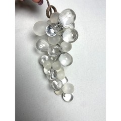 Vintage Heavy Acrylic Grape Cluster Clear and Frosted Lucite Style NO LEAVES