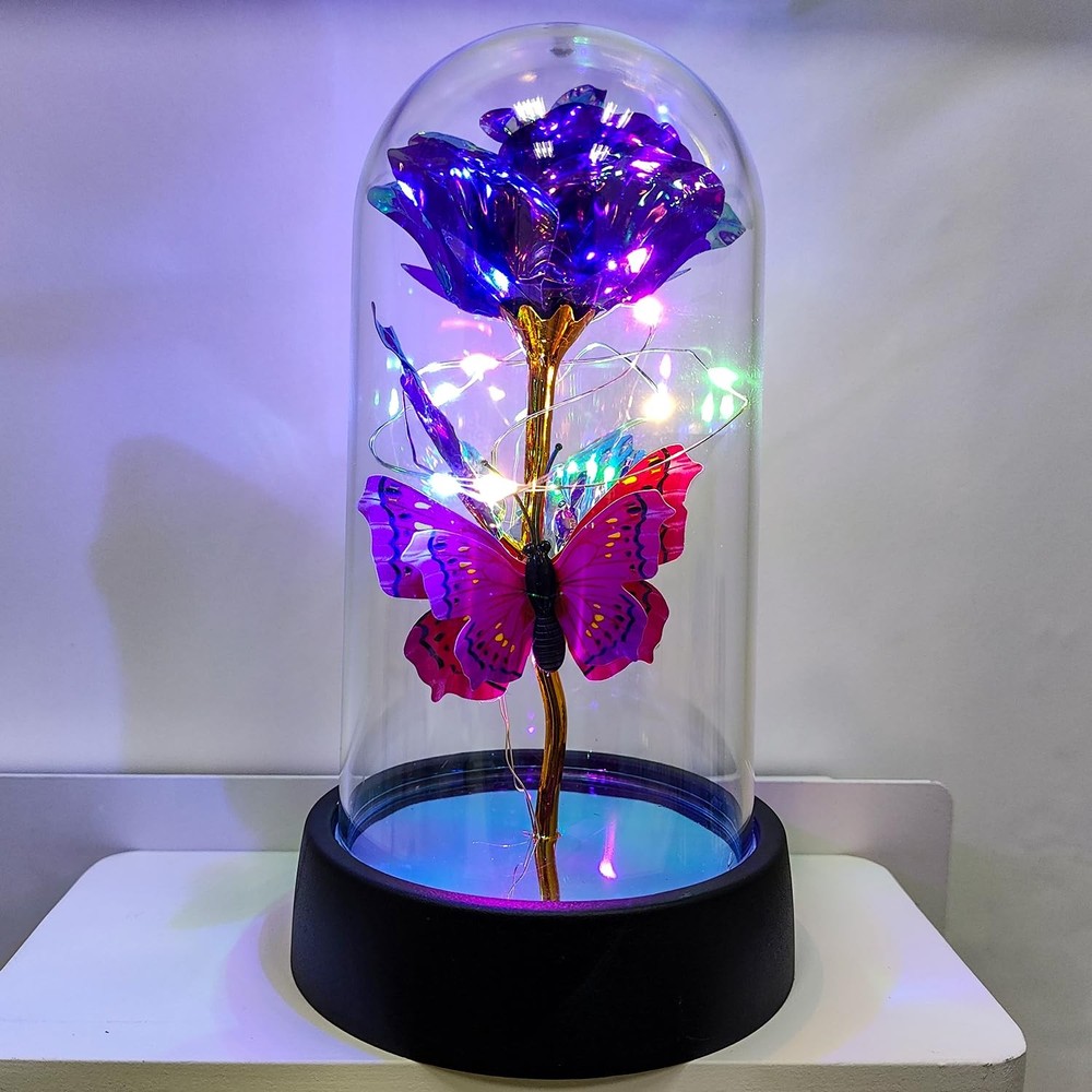 Gift for Women Gift for Mother Forever Rose Light Up Glass Dome Gift, Brand New