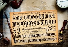Speedball Pen Alphabet Poster Calligraphy Lettering Old English Drawing Print