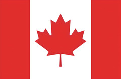 CANADA FLAG STICKER 4 x 3 inch red white maple leaf