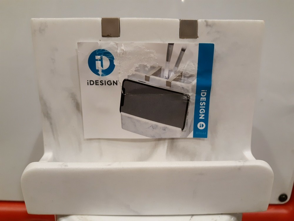 iDesign Dakota Desk Organizer White Marble 5×4″ fast free shipping new