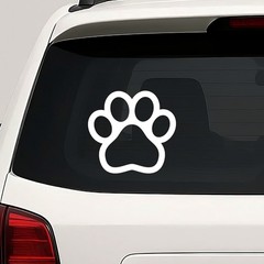 Paw Print Outline Vinyl Die Cut Decal Sticker – Cat Dog Pet Animal