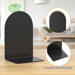 Bookends 1 Pair, Metal Round Bookends for Shelves, Book Ends for Desk, Book End