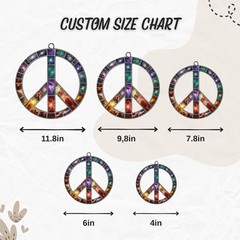 Galaxy Peace Sign Acrylic Suncatcher, Cosmic Peace Symbol Window Hanging Decor