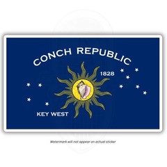 Key West Florida 3” Flag Sticker Decal Conch Republic EYW Fishing FL South