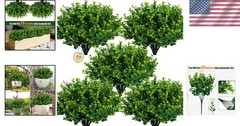 Durable, Easy-Care Artificial Boxwood Shrubs for Office & Home Use – 20 Count