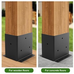 4X6 Post Base 4 PCS,Post Brackets(Inner Size 3.6″x5.6″),Heavy Duty 14GA Steel…