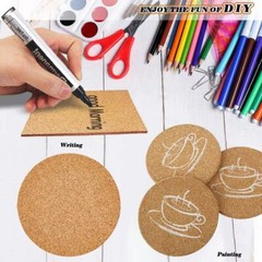 10/50/100PCS Self-Adhesive Cork 4 Inches Cork Backing Sheets Cork Tiles Coasters