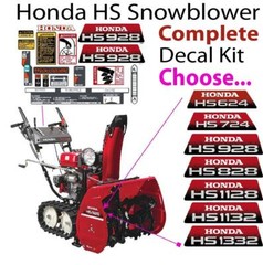 Honda Snow blower HS 624 724 828 928 1132 1332 Decal Sticker Kit WA WAS TA TAS