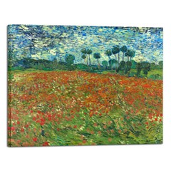 Large Poppy Field June 1890 Canvas Print of Vincent Van Gogh Wall Art Paintings
