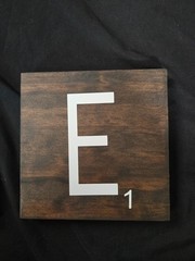 Scrabble Tiles Wall Art Decor Large Wooden Letter Farmhouse Wood Grain