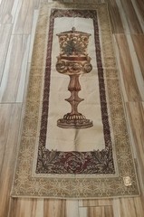 Tapestries Ltd French Style Wall Hanging Tapestry Of Urn Lion 92″L X 38″W 7.8 Ft