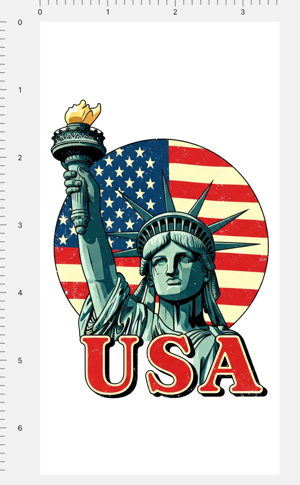 Statue of Liberty Custom Sticker 4″ x 7″ Sheet NY American Flag New York US USA