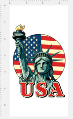 Statue of Liberty Custom Sticker 4″ x 7″ Sheet NY American Flag New York US USA