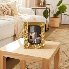 4 In. X 6 In. Gold Resin Spring Time Photo Frame with Butterfly Accent