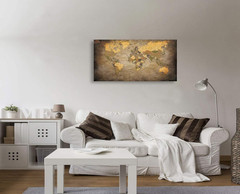 – 1 Piece Vintage World Map Canvas Wall Art- Ready to Hang – Home Office Decor P