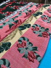 Vintage Mohawk USA Tapestry Throw Blanket Christmas 54″x48″…….b8
